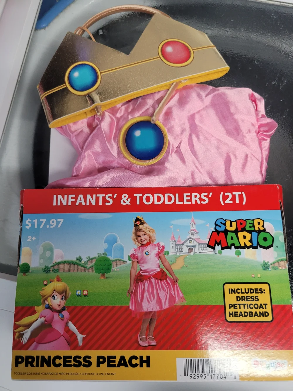 Nintendo Princess Peach Costume in Pink with Gold Crown